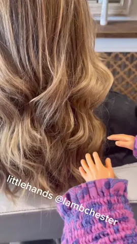 little hands styling out the balayage @lambchester hairsalon