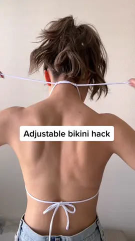 How to make your bikini top adjustable @Revolve #bikinihack #fashionhacks #stylehacks #howtotiebikini #revolveme #revolvesummer