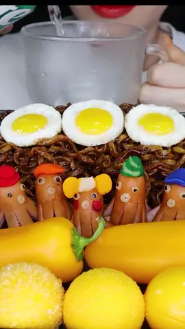 모자쓴 문어소세지 무지개 한판먹방 Sausage with rainbow hats mukbang #foryou #fyp #틱톡푸드 #tiktokfood #rainbowfood #무지개먹방 #한판 #입술먹방 #먹방