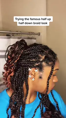 Issa look for sure 😋 #fyp #foryou #knotlessbraids #halfuphalfdownclawclip