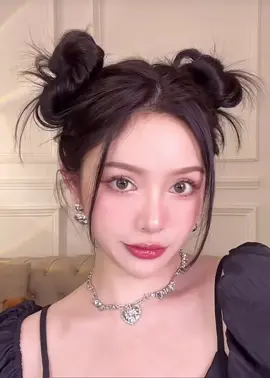Pretty girl double bun#beauty #foryou #fpy #hairstyle