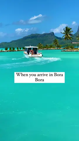 It never seems real…but this is the view when you arrive in Bora Bora, French Polynesia, the most beautiful place on Earth! #boraboratiktok #bucketlisttraveldestination #travelbucketlistcheck✅ #dreamvacations #bucketlistdestination
