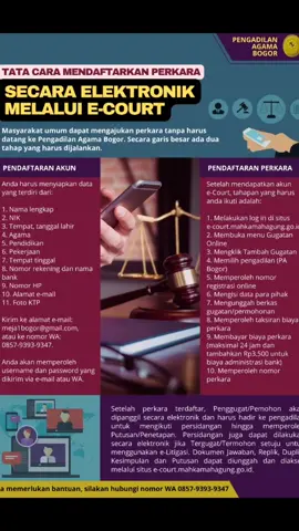 #pengadilanagama #mahkamahagung #e-court #cerai #gugatanonline #sidangonline @humasmahkamahagung