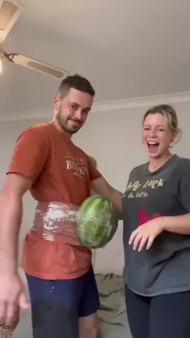 Why does the hair suit him thou 🤣 #watermelonchallenge #servdcards #couplestok @georgieandzac ❤️