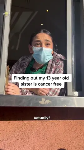 When your mom pulls up at your work to tell you that your sister is cancer free 🥺 (@Emily Mejia) #surprise #goodnews #sister #cancer #cancerawareness #fyp #foryoupage