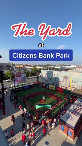 The Yard at Citizens Bank Park has one of the coolest wiffle ball fields of all time 🤯 #phillies #philadelphia #MLB #baseball #ballpark #wiffleball