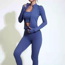 Sports yoga Long Sleeves Zipper and Leggings #sportsleggings #yogaleggings #leggings