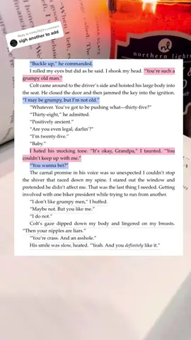 Replying to @trinity3323 #agegapbookrecommendations #grumpyherobook #foundfamilytrope #forcedproximitybooks #instalovebooks #steamybookrecommedations #mcromance #bikerromance #emmaslateauthor 