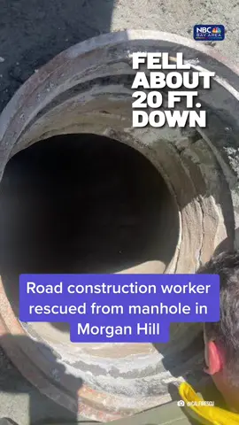 Road construction worker rescued from #manhole in #MorganHill • #rescue #calfire #bayareanews #syncedin • reporter @abbeynbc