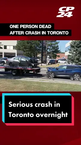 Two people have been sent to the hosptial after a two-vehicle collision in Toronto overnight, police say. For more on the crash, click link in bio. #cp24