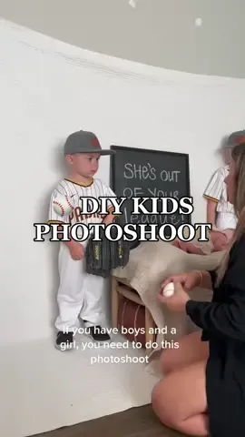 The 🔑 to taking pictures with kids is to HAVE FUN and definitely dont take yourself too serious 😆#DIY #familypictures #familyphotos #newbornbaby #newbornphotos #baseball @Padres  
