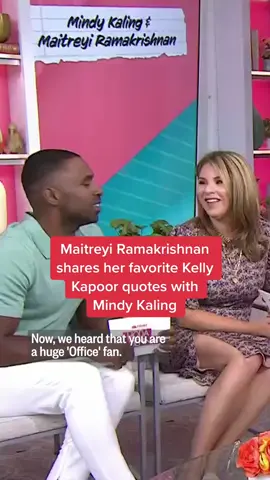 @theoffice fandom lives on! Even before playing Devi in the #mindykaling hit show #neverhaveiever, @maitreyiramakrishnan was a fan of Mindy and the iconic #kellykapoor, and shares her favorite lines in front of Kelly herself. #theoffice