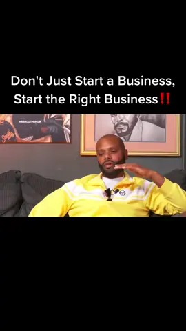 Start the right business! What are your thoughts? Check out our episode on @85 South Show out now on all platforms.