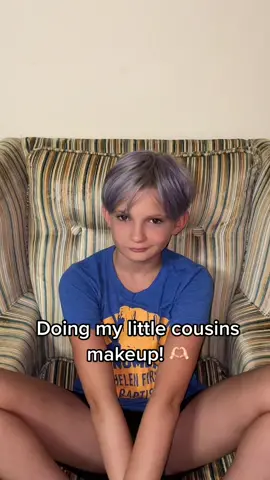 I messed up the eyeliner cause she wouldn’t stop moving 😭 #makeup #fyp #cousin