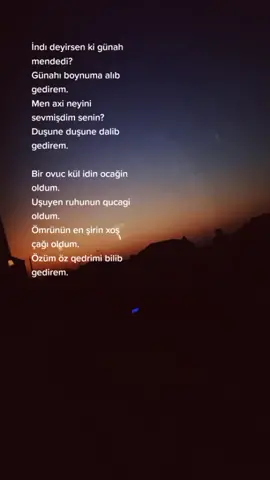 Günah hemişe sevendedi axı, günahı boynuma alib gedirem. Öz qedrimi bilib gedirem.