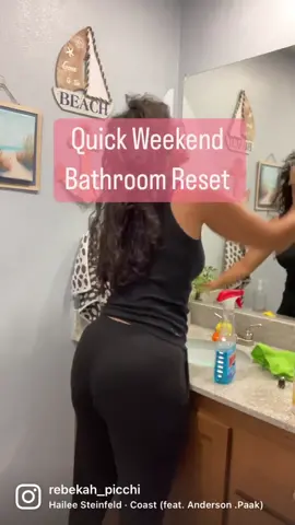 Quick Weekend Bathroom Reset #cleanwithme #sahm #sahmcontentcreator #ugc #amazoninfluencer22 #cleaningmotivation #overstimulatedmom #momlife #realmomlife