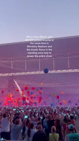 @coldplay Music Of The Spheres World Tour is powered by the crowd and renewable energy 💥 #coldplayconcert #wembley #wembleystadium #chrismartin #fixyou #yellow #Sustainability