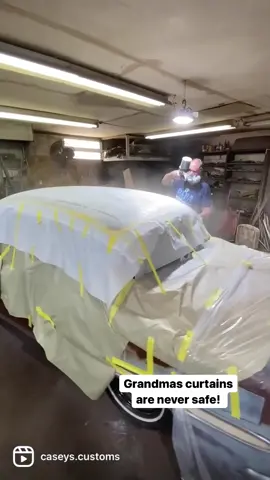 Grandmas curtains are never safe! #hotrod #ratrod #hotrodtok #ratrodtok #mechanic #lacepaint #fyp #fypシ