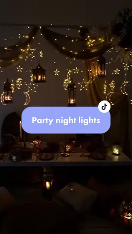 Brighten your party  with our selection of lanterns and hanging lights, all linked in our tiktok shop #tiktokshop #eidparty #lantern #garden #stringlights #stringlightsweddings #partydecor #viral #fyp #fypシ #muslimtiktok #moonstar