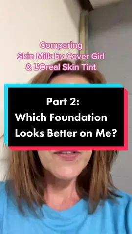 After wearing both foundations all day, and in extreme heat, rhey both held up very well, although, it may have been thanks to the Charlotte Tilbury #flawlesspowder. Either way, they both look good, but I think the #covergirlskinmilk is a smidge better, or rather, i like the coverage a little bit better. #makeupover50 #genxwomen🔥 #womenover50 #over50makeup