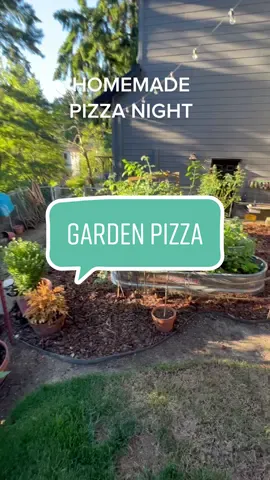 This is your sign to have more backyard dinner pizzas. Pro tip: use fresh veggies and herbs from garden #veggiepizza #garden #gardening #farmtotable #gardendinnerparty #herbs #pizza #pizzaoven #dinnerparty #pesto #wholefoods