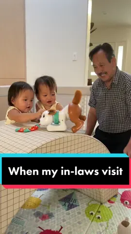 No time to waste with his #grandtwins #grandpa #twins #ongnoi #inlaws #familytime