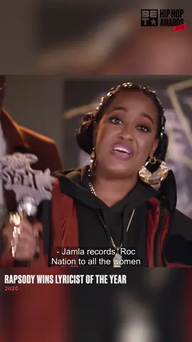 Rapsody is the ESSENCE of #BlackGirlMagic! She received her 💐💐💐 at the 2020 #HipHopAwards by being crowned Lyricist of the Year! #WCW #BET