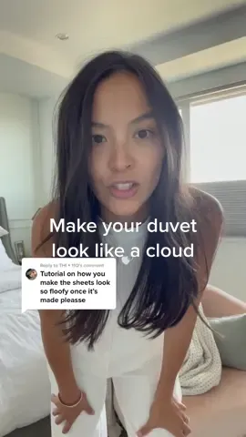 Replying to @THI▪︎11Q flouff coming in hot. Duvet insert, duvet, and sheets linked in LTK (via link in bio). #duvetcover #duvetcoverhack #fluffyduvet #makingthebed