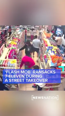 ‘Mob mentality’: Surveillance video shows a large group trashing and stealing from a 7-Eleven during street takeover in Los Angeles Monday. Full story: https://trib.al/jouB169 #LosAngeles #Mob #streettakeover