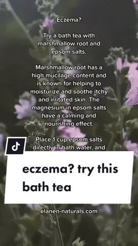 eczema? Try this bath tea. #eczema #naturaleczemacare #herbalmedicine #holisticmedicine #herbalism #materiamedica #herbalistsoftiktok #witchtok #marshmallowroot #althaeaofficinalis #clinicalherbalist 