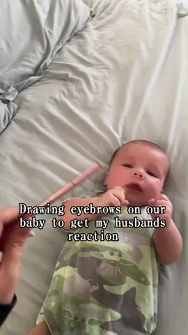 I think he likes them #eyebrowbaby #comedy #fyp #foryou #foryoupage #viral #trending #hilarious #baby #boymom #eyebrowprank 