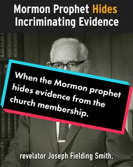 Did you know that Mormon Church prophet Joseph Fielding Smith ripped the earliest account of Joseph Smith’s First Vision out of Joseph’s 1832 journal in an attempt to hide the account because he realized it conflicted with the 1838 account in one key way: in the 1832 version “the Lord” appeared to Joseph, but in the 1838 version it changed to God and Jesus.  This was a “prophet” of God stealing and hiding damning evidence from the membership.  Fact.  #lds #mormon #churchofjesuschristoflatterdaysaints #exmormon 