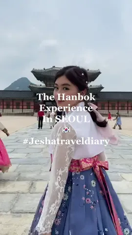My first experience wearing Hanbok in Seoul, South Korea 🇰🇷  #hanbok #hanbokkorea #traveltokorea #travelling #Vlog #fyp #asia #gwangbokgungplace #koreaexperience #todolist #jeshatraveldiary 