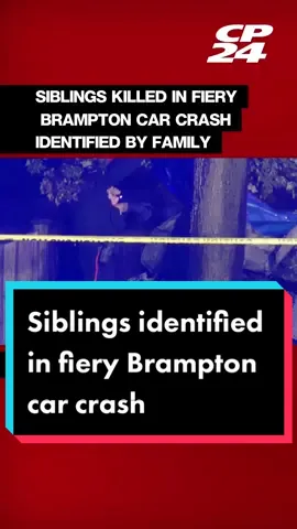 Peel police confirmed the relationship of the victims Monday morning. They said a vehicle crashed into a tree in the area and burst into flames.  #CP24 #news 