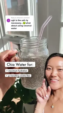 Replying to @Antonia no need for salt since coconut water already has electrolytes. I’m a fan! #chiawater #chiaseedwater #chiaseeds #chiaseed #internalshower