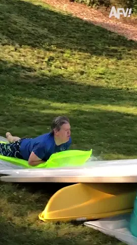 He went FLYING! 😂 #fail #fails #failarmy #slide #slidefail #fyp #AEJeansSoundOn #WorldPrincessWeek #funnyclips #funny