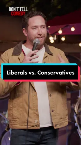 “Liberals vs. Conservatives” 🎤: @caleblushcomedy | #donttellcomedy #caleblush #standup #comedy #foryou #politics #liberal #conservative #satire