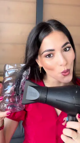 TikTok made me do it 🫣🤷🏻‍♀️ #diycurls #waterbottle #hairhacks #hairtrends #viralvideos #hairideas 