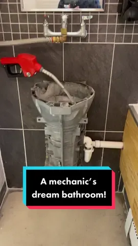 When I built the WeWrench shop, I wanted the bathroom to celebrate our love for this trade!  #mechanic #DIY #technician #automotivetechnician #techniciansoftiktok #cartok #carsoftiktok #mecanico #механік #механик #montir