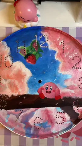 Made my own custom painted Kirby wall clock!! #DIY #paint #craft #clock #cute #kirby #kawaii #aesthetic #sakuratree #transformation #relaxing #theraputic #chill #kirbydreambuffet #kirbyandtheforgottenland #art #ikea