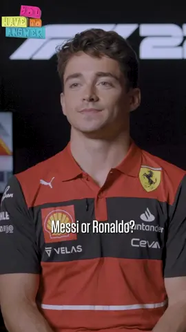 Of course he had to back himself 😅🏎 #CharlesLeclerc #Ferrari #F1 #Spa #MessiOrRonaldo #PepsiApplePieChallenge 