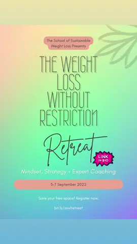 This is your chance to get that weight loss without restriction mindset strategy #weightlossforlife #weightlossmindset #cantmisswontmiss #ditchthediet #nondiet #foodfreedom #mindsetmatters #md #doctor #weightlosswithoutrestriction #schoolofsustainableweightloss #weightmanagement #medtiktok