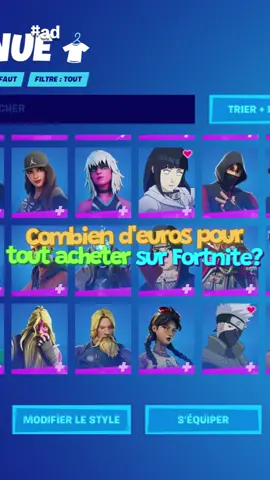 Combien d'euros pour tout acheter sur #fortnitefr ? #test