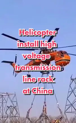 Helicopter  install high voltage  transmission line rack  at China#china #chinaconstruction #highvoltagelineman #highvoltage