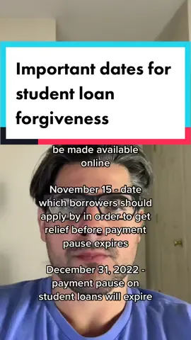 Important dates for student loan forgiveness. #studentloans #studentloanforgiveness #studentloandebt #collegegrad 