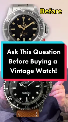 Ask this question before buying your first vintage watch! #vintagewatch #watches #rolex #vintagerolex #watchtok #watchesoftiktok #cartier #rolexwatch 