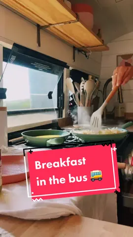 Breakfast in the 🚌 #vanlife #skoolie #fyp #foryou 