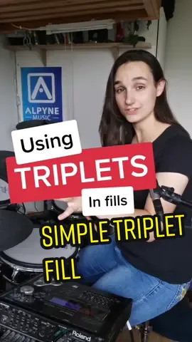 For all you newbies. Here's how to use triplets in fills #newdrummer #drumteacher #howtoplaydrums #musiciansoftiktok #roland #drumfill #drummergirl #drumlesson 