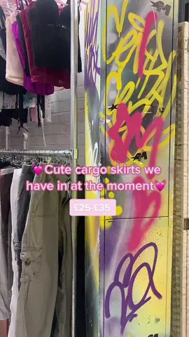 ⭐️Cute cargo skirts we have in at the moment💓 £25-£35 (if branded) #y2k #y2kfashion #fashion #cargoskirt
