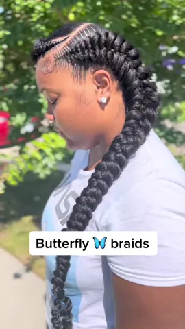 Butterfly braids made a come back for the one time 🦋💙 #butterflybraids #stitchbraids #braids #fyp 